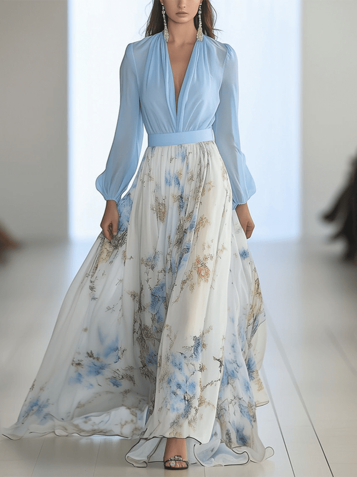 Aurora - Vestido largo para mujer con diseño floral elegante